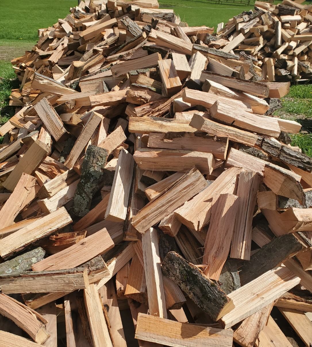 Kiln-dried hardwood firewood split logs ready for delivery